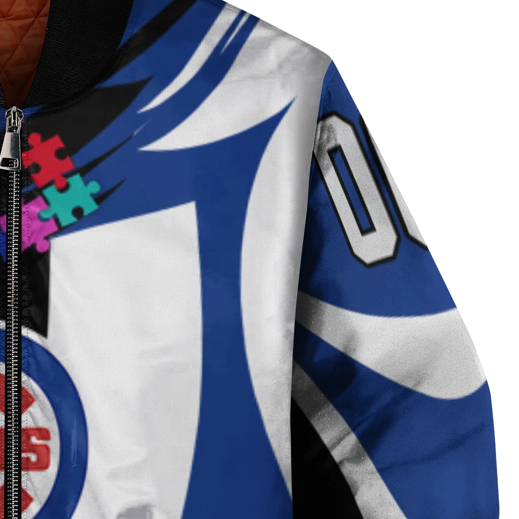 customized chicago cubs stars and stripes slashes blue bomber jacket premium grade customized chicago cubs stars and stripes slashes blue bomber jacket premium grade