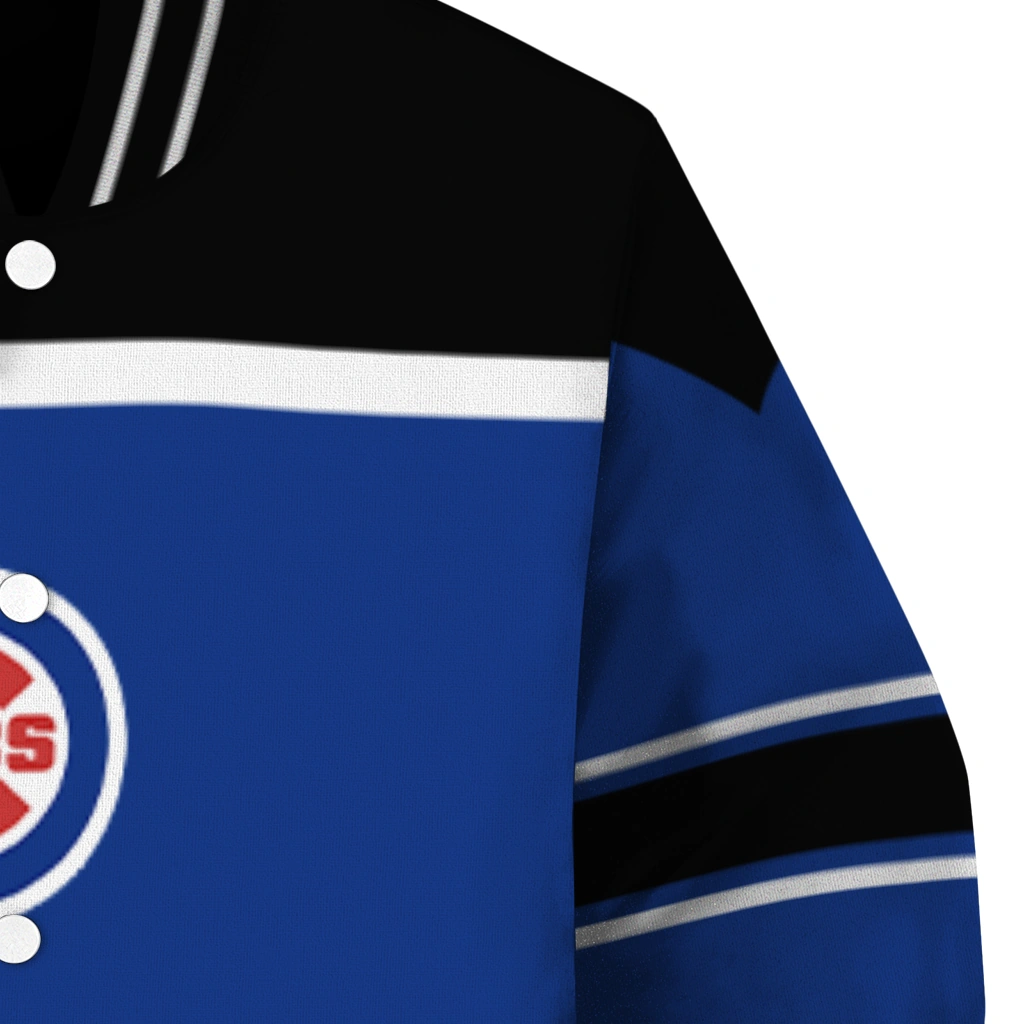 customized chicago cubs stripe statement blue black varsity jacket premium grade customized chicago cubs stripe statement blue black varsity jacket premium grade