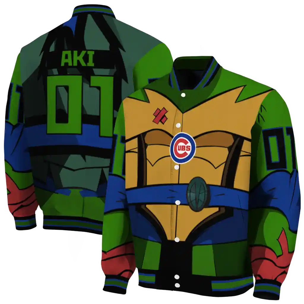 customized chicago cubs turtle armor varsity jacket fashion forward customized chicago cubs turtle armor varsity jacket fashion forward