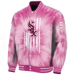 customized chicago white sox pink tie dye pink varsity jacket best selling