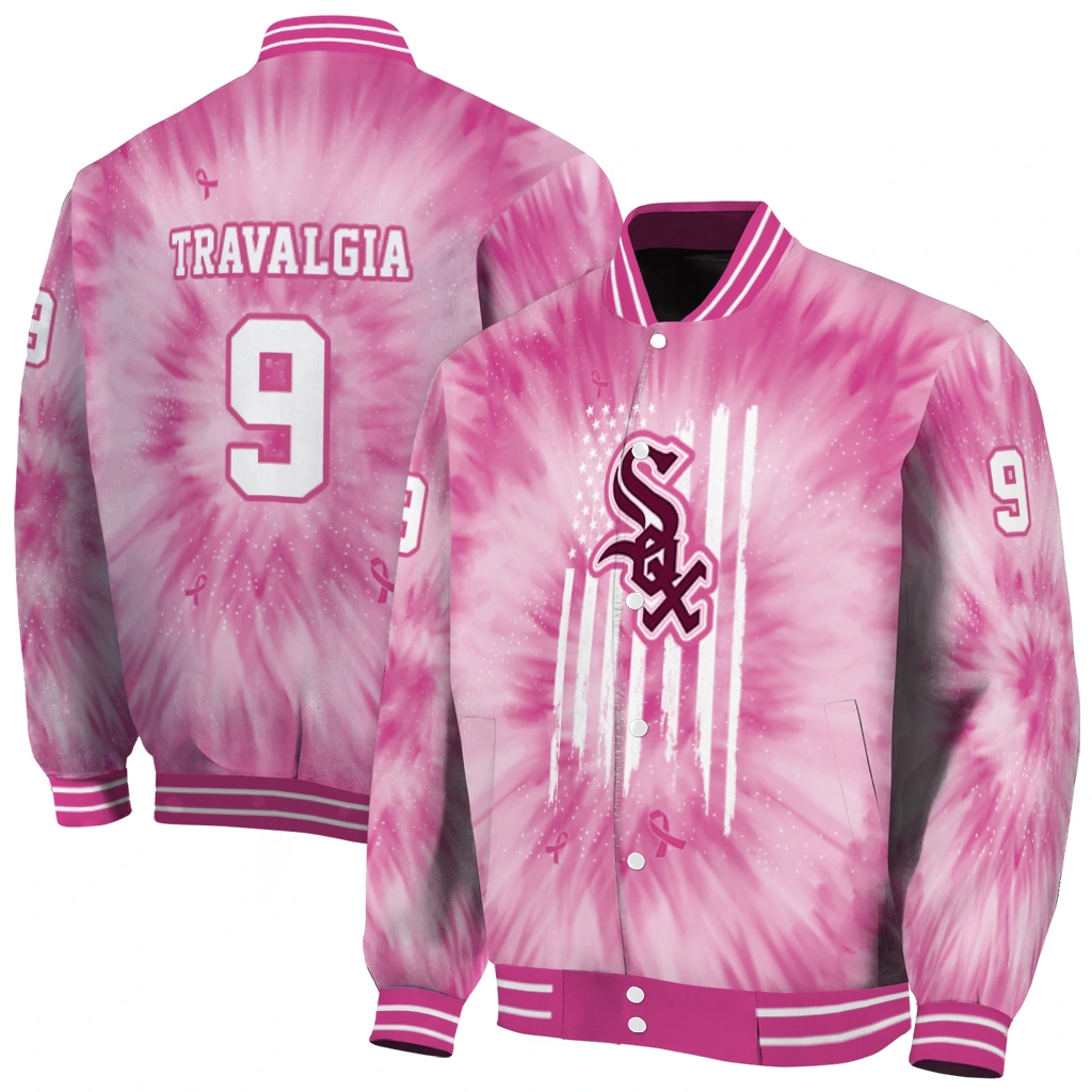 customized chicago white sox pink tie dye pink varsity jacket fashion forward customized chicago white sox pink tie dye pink varsity jacket fashion forward