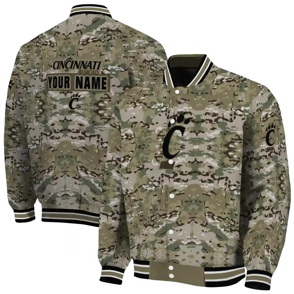 customized cincinnati bearcats camouflage abstract camouflage varsity jacket fashion forward customized cincinnati bearcats camouflage abstract camouflage varsity jacket fashion forward