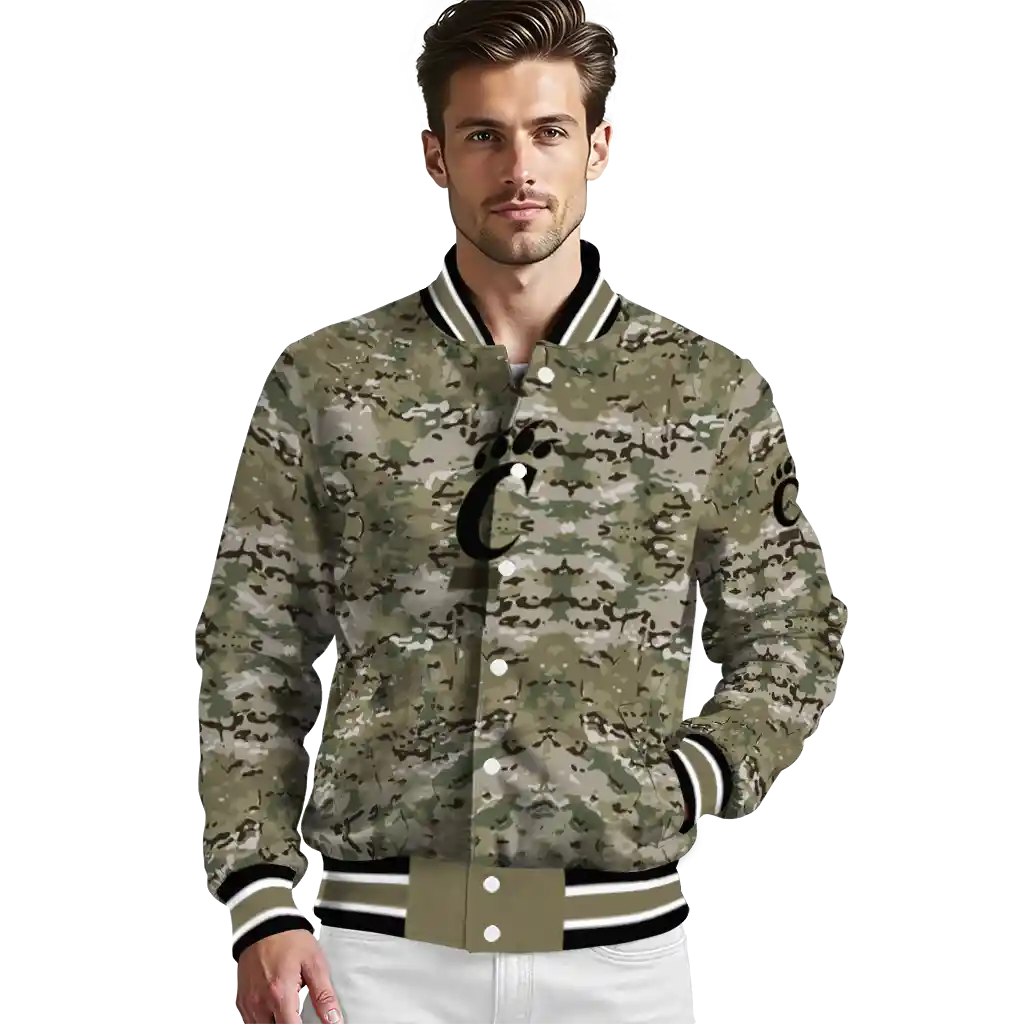 customized cincinnati bearcats camouflage abstract camouflage varsity jacket high quality customized cincinnati bearcats camouflage abstract camouflage varsity jacket high quality