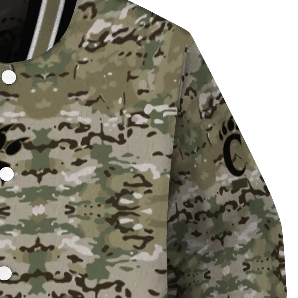 customized cincinnati bearcats camouflage abstract camouflage varsity jacket premium grade customized cincinnati bearcats camouflage abstract camouflage varsity jacket premium grade