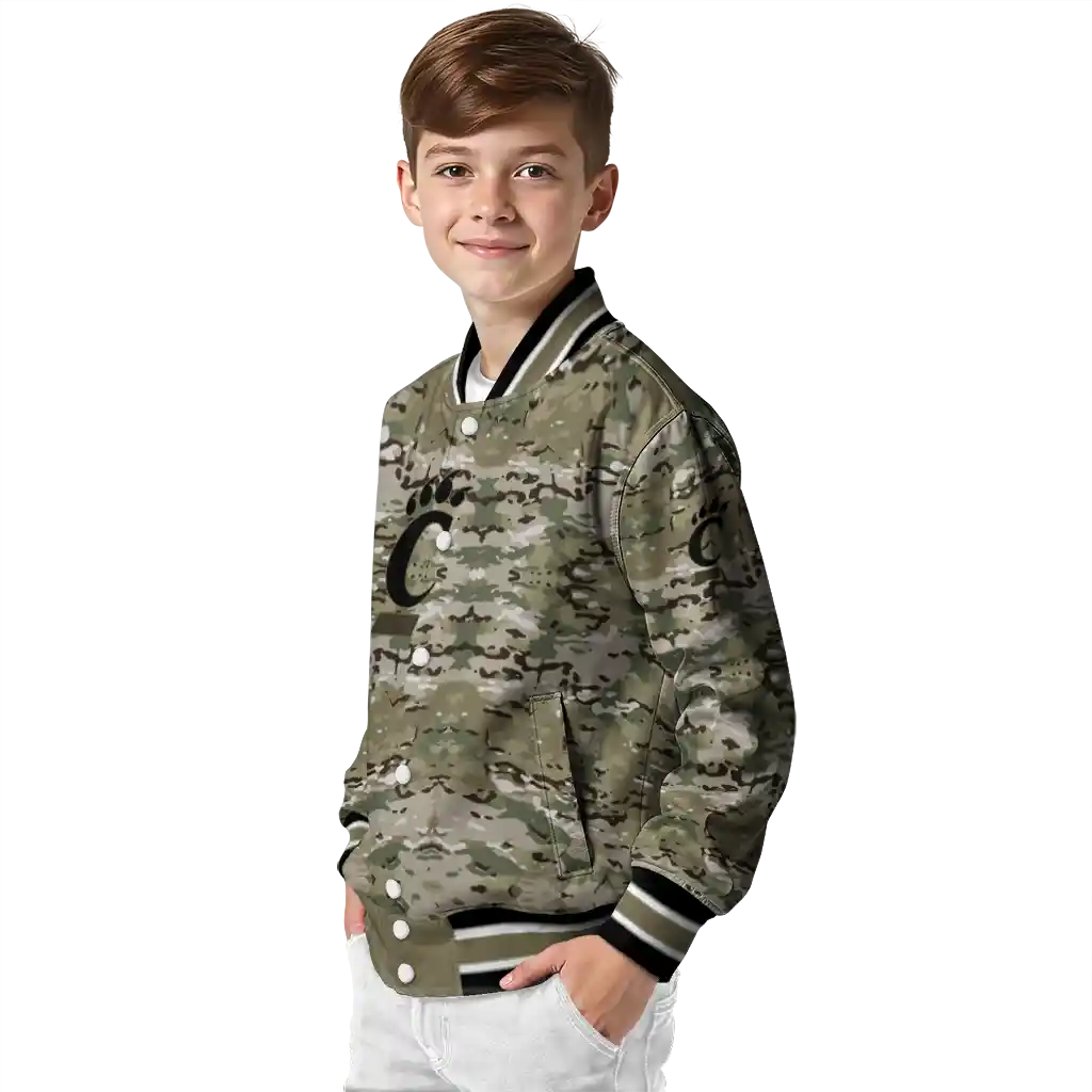 customized cincinnati bearcats camouflage abstract camouflage varsity jacket trendy customized cincinnati bearcats camouflage abstract camouflage varsity jacket trendy