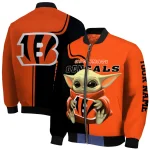 customized cincinnati bengals adorable yoda orange black bomber jacket best selling