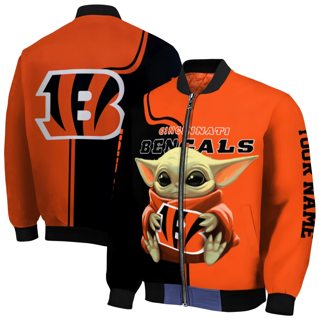customized cincinnati bengals adorable yoda orange black bomber jacket best selling customized cincinnati bengals adorable yoda orange black bomber jacket best selling