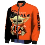 customized cincinnati bengals adorable yoda orange black bomber jacket best selling