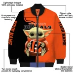 customized cincinnati bengals adorable yoda orange black bomber jacket best selling