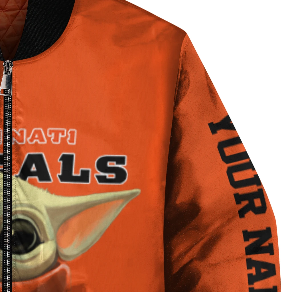 customized cincinnati bengals adorable yoda orange black bomber jacket premium grade customized cincinnati bengals adorable yoda orange black bomber jacket premium grade