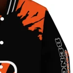 customized cincinnati bengals burst splatter orange varsity jacket best selling