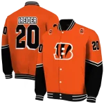 customized cincinnati bengals chevron style orange varsity jacket best selling