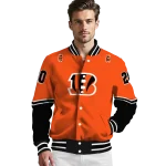 customized cincinnati bengals chevron style orange varsity jacket best selling