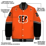 customized cincinnati bengals chevron style orange varsity jacket best selling