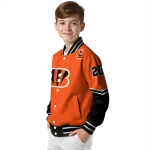 customized cincinnati bengals chevron style orange varsity jacket best selling