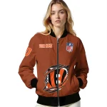 customized cincinnati bengals claw scar orange bomber jacket best selling