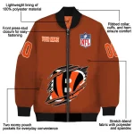 customized cincinnati bengals claw scar orange bomber jacket best selling