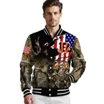 customized cincinnati bengals patriot deer camouflage varsity jacket best selling