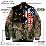 customized cincinnati bengals patriot deer camouflage varsity jacket best selling