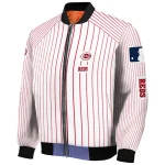 customized cincinnati reds athlete pinstripes white bomber jacket best selling