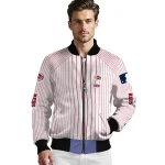 customized cincinnati reds athlete pinstripes white bomber jacket best selling