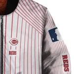 customized cincinnati reds athlete pinstripes white bomber jacket best selling