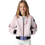 customized cincinnati reds athlete pinstripes white bomber jacket best selling