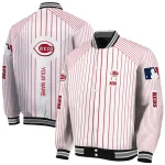 customized cincinnati reds athlete pinstripes white varsity jacket best selling