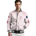 customized cincinnati reds athlete pinstripes white varsity jacket best selling
