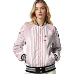 customized cincinnati reds athlete pinstripes white varsity jacket best selling