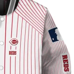 customized cincinnati reds athlete pinstripes white varsity jacket best selling
