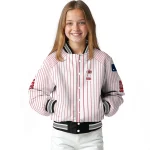 customized cincinnati reds athlete pinstripes white varsity jacket best selling