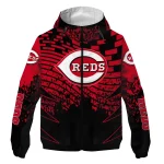 customized cincinnati reds brick motion red black windbreaker jacket best selling