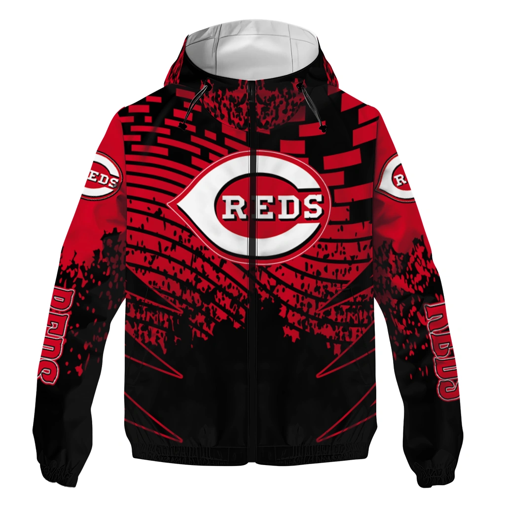 customized cincinnati reds brick motion red black windbreaker jacket best selling customized cincinnati reds brick motion red black windbreaker jacket best selling
