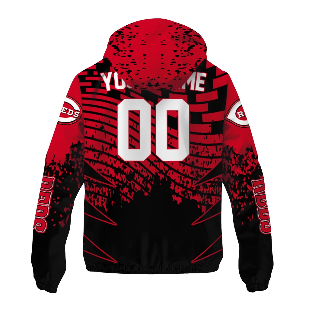 customized cincinnati reds brick motion red black windbreaker jacket fashion forward customized cincinnati reds brick motion red black windbreaker jacket fashion forward