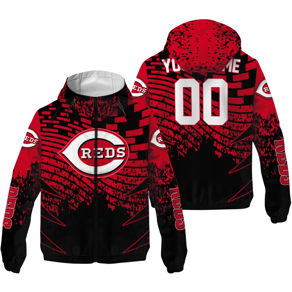 customized cincinnati reds brick motion red black windbreaker jacket high quality customized cincinnati reds brick motion red black windbreaker jacket high quality