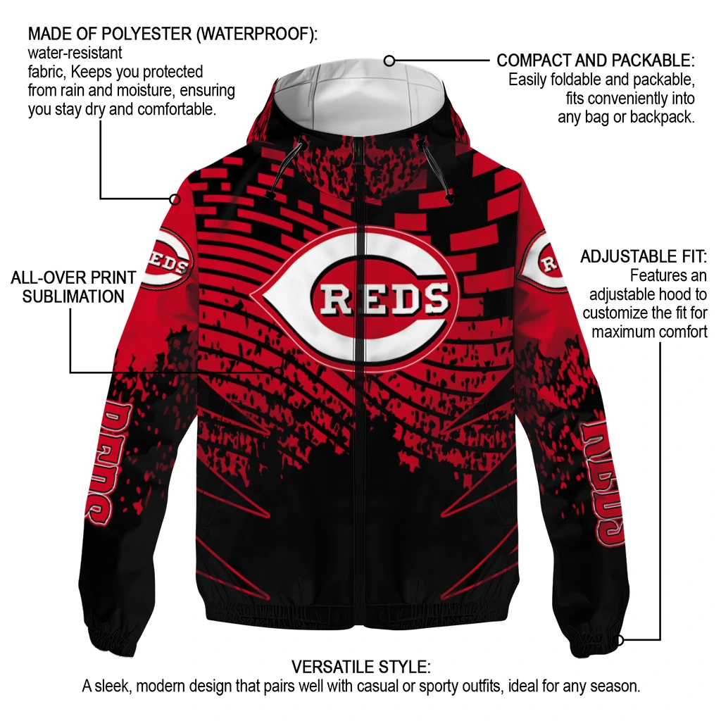 customized cincinnati reds brick motion red black windbreaker jacket new arrival customized cincinnati reds brick motion red black windbreaker jacket new arrival