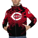 customized cincinnati reds brick motion red black windbreaker jacket best selling