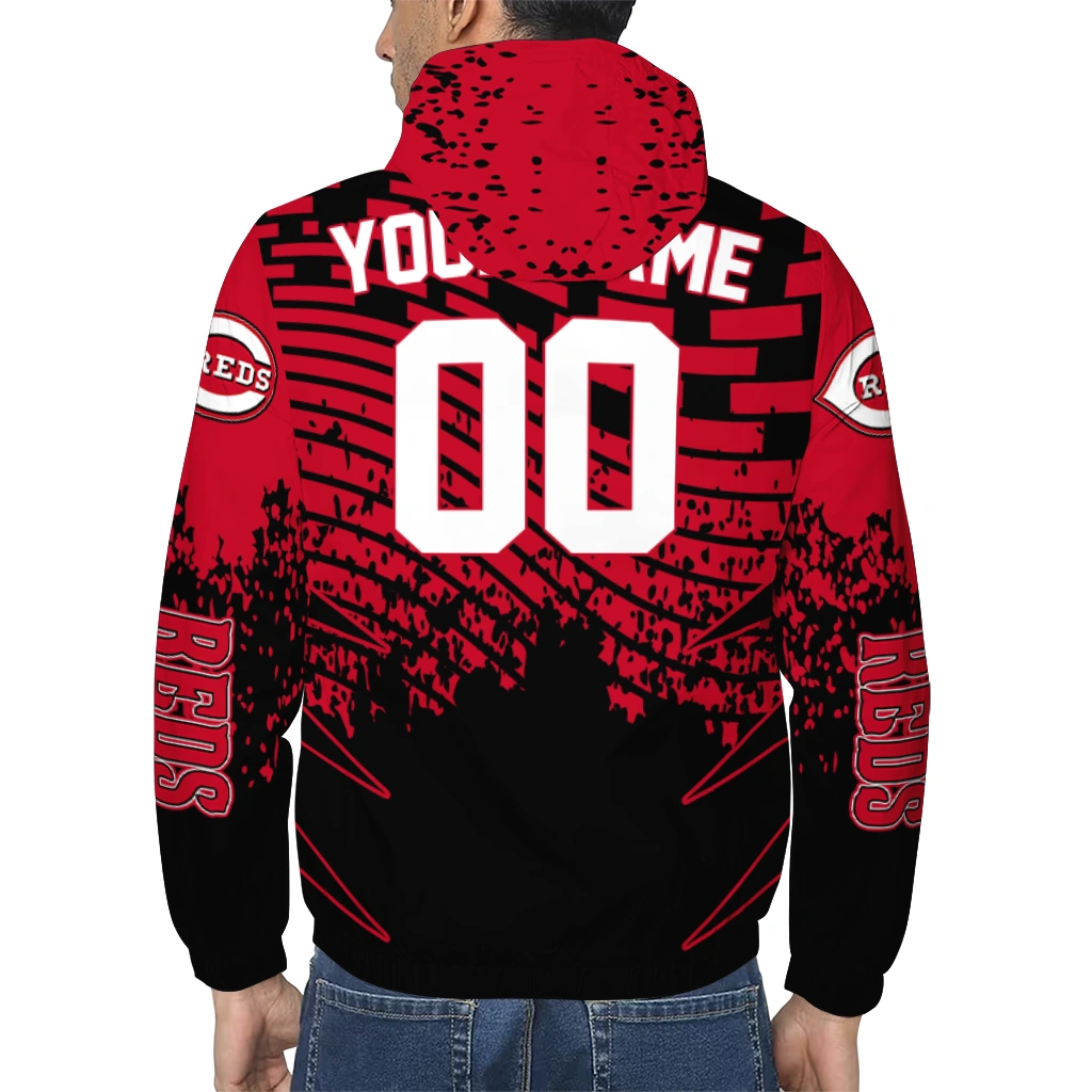 customized cincinnati reds brick motion red black windbreaker jacket trendy customized cincinnati reds brick motion red black windbreaker jacket trendy