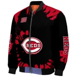 customized cincinnati reds burst splatter red bomber jacket best selling