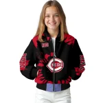customized cincinnati reds burst splatter red bomber jacket best selling