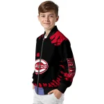 customized cincinnati reds burst splatter red bomber jacket best selling