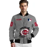 customized cincinnati reds claw rend grey bomber jacket best selling