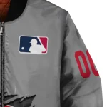 customized cincinnati reds claw rend grey bomber jacket best selling