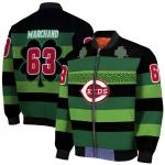 customized cincinnati reds clover green lines green black bomber jacket best selling