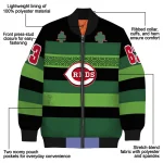 customized cincinnati reds clover green lines green black bomber jacket best selling
