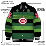 customized cincinnati reds clover green lines green black varsity jacket best selling