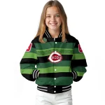 customized cincinnati reds clover green lines green black varsity jacket best selling