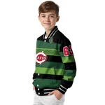 customized cincinnati reds clover green lines green black varsity jacket best selling