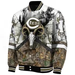 customized cincinnati reds deer skull camouflage white varsity jacket best selling